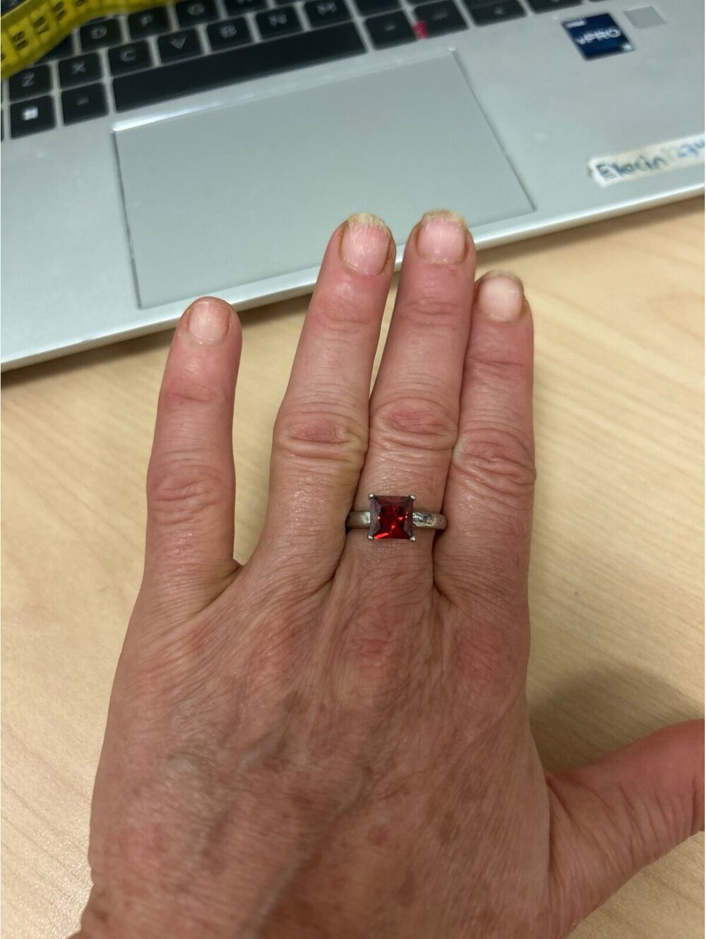 Stunning Red Square Gemstone Ring